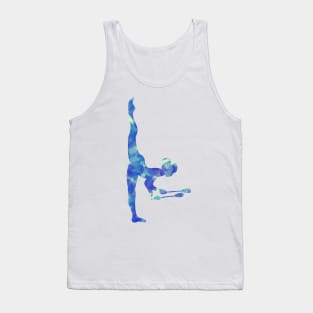 Blue/Green Rhythmic Gymnast  Clubs Tank Top